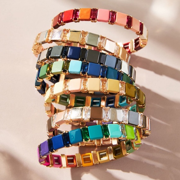 Anthropologie Jewelry - Anthropologie Chicklet Bracelet Gold.